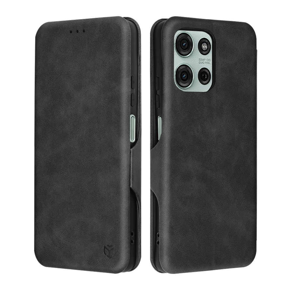 Калъф за Motorola Moto G75, Techsuit, Safe Wallet Plus, Черен
