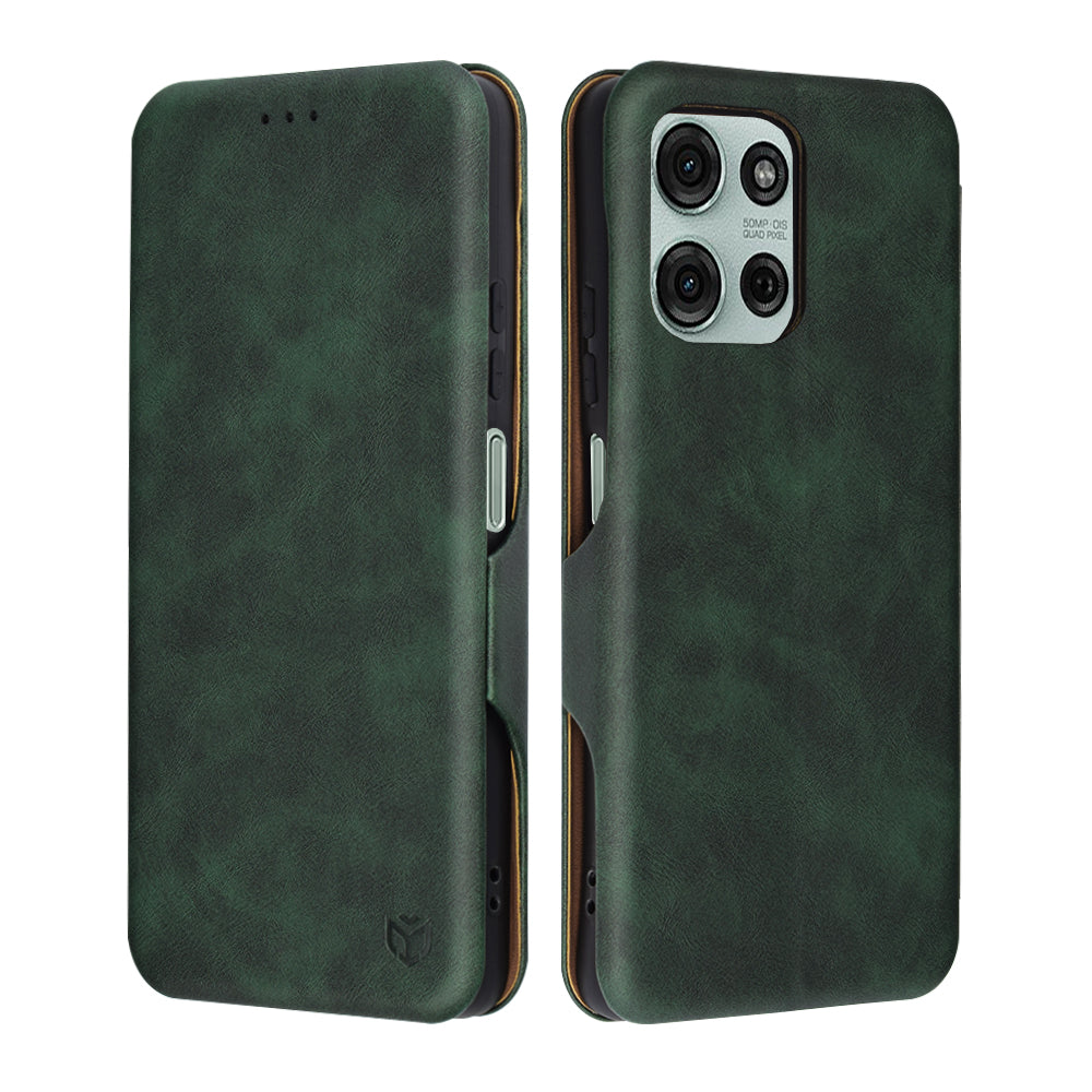 Калъф за Motorola Moto G75, Techsuit, Safe Wallet Plus, Зелен