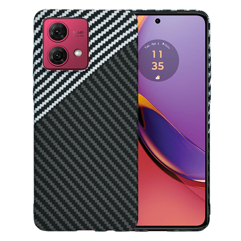 Калъф за Motorola Moto G84, Techsuit, Carbonite FiberShell, Черно Сиво