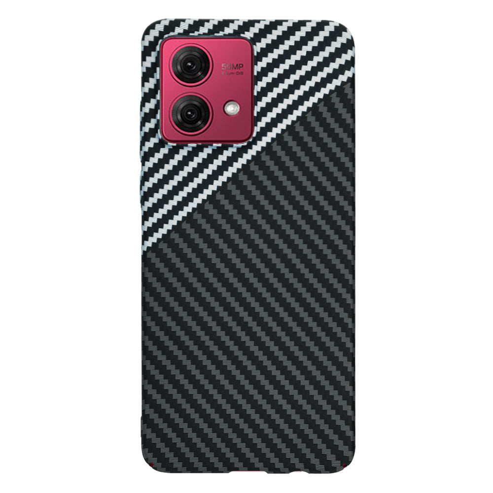 Калъф за Motorola Moto G84, Techsuit, Carbonite FiberShell, Черно Сиво
