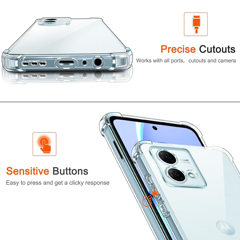 Калъф за Motorola Moto G84, Techsuit, Shockproof Clear, Прозрачен