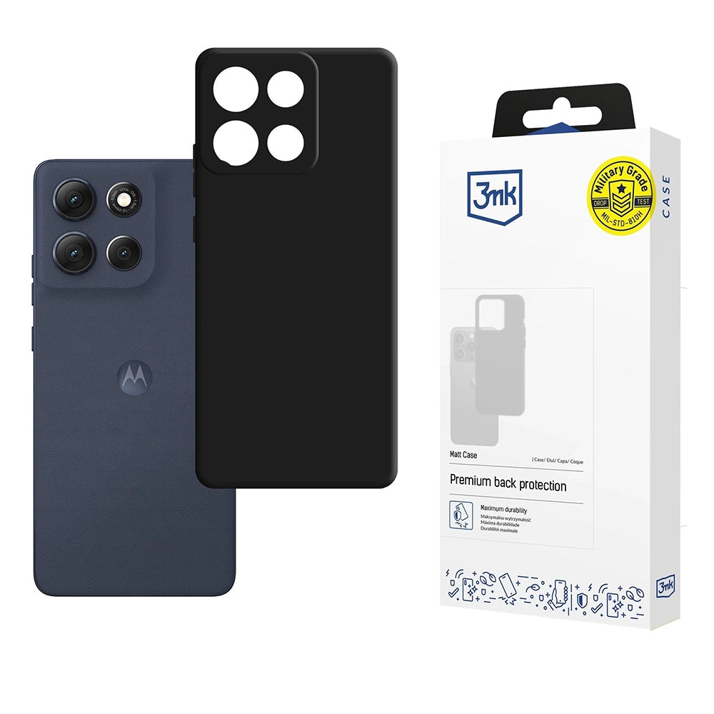 Калъф за Motorola Moto G86, 3MK, Матиран Черен