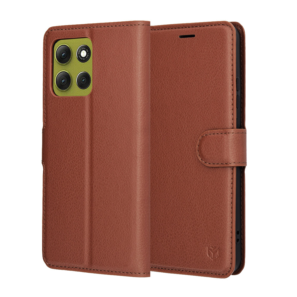 Калъф за Motorola Moto G86, Techsuit, Leather Folio, Кафяв