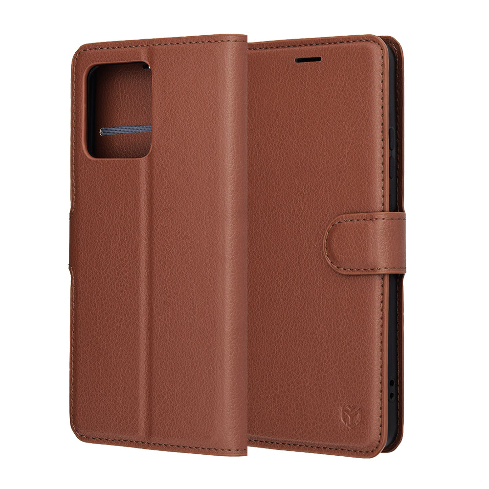 Калъф за Motorola Moto G86, Techsuit, Leather Folio, Кафяв