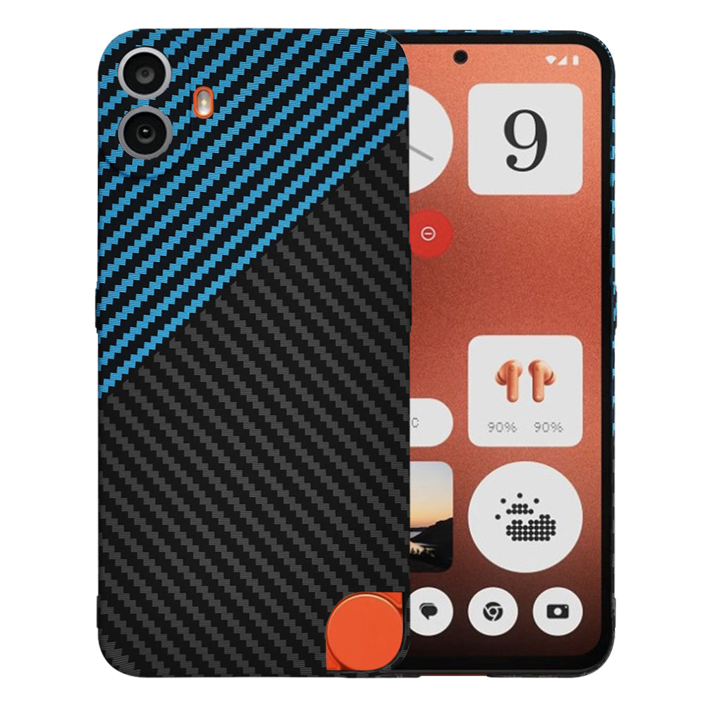 Калъф за Nothing CMF Phone 1, Techsuit, Carbonite FiberShell, Черно Синьо