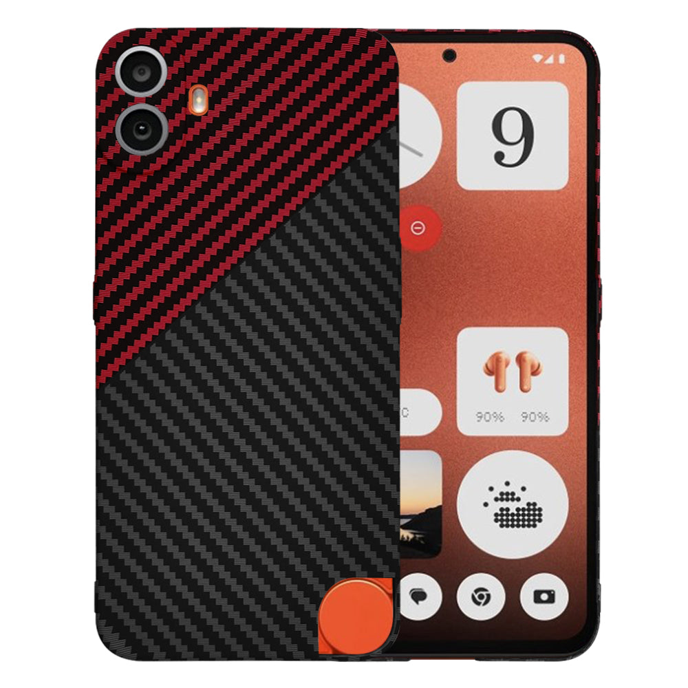 Калъф за Nothing CMF Phone 1, Techsuit, Carbonite FiberShell, Черно Червен