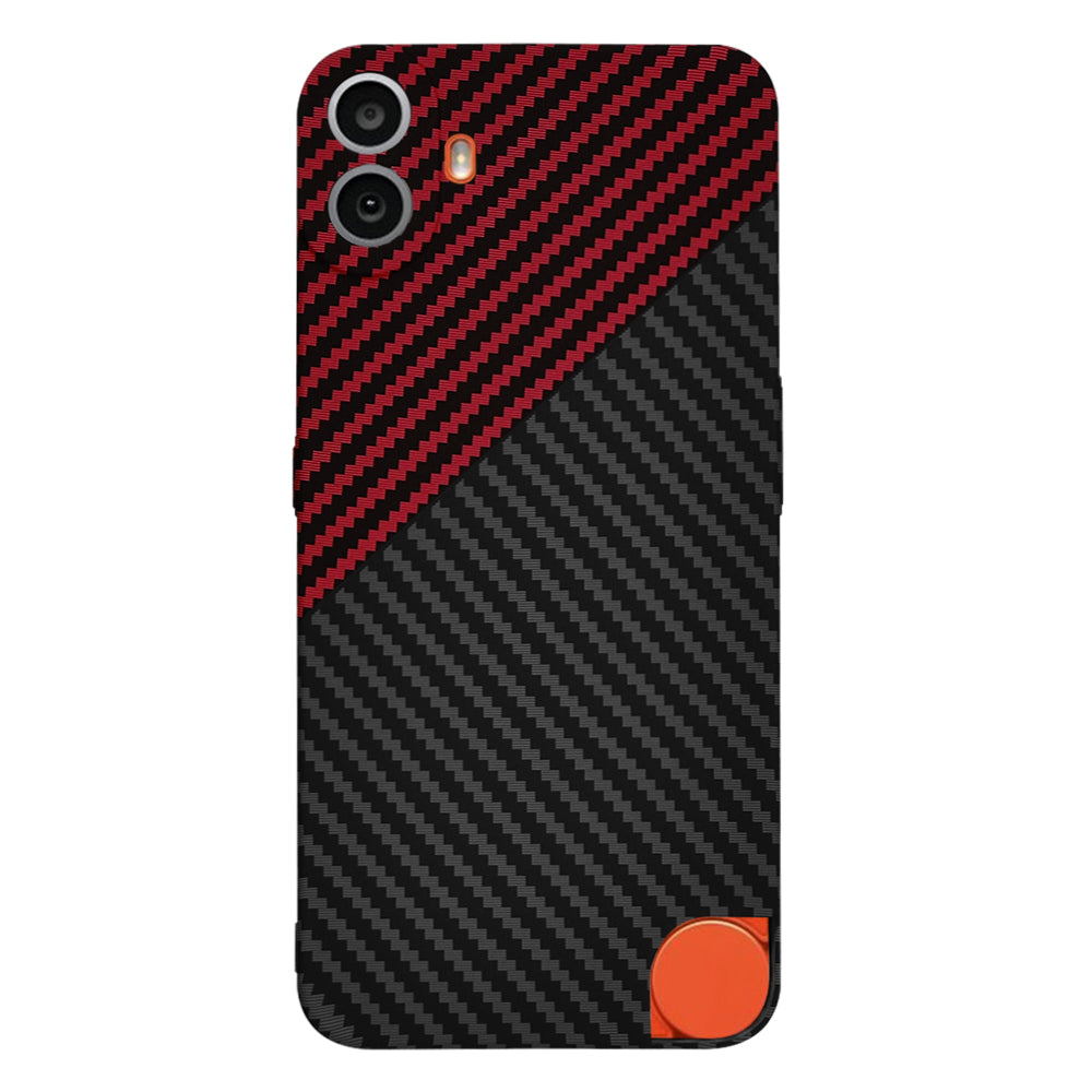 Калъф за Nothing CMF Phone 1, Techsuit, Carbonite FiberShell, Черно Червен