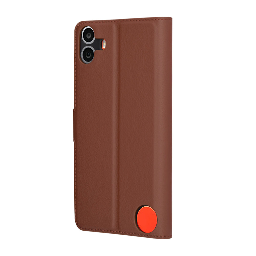 Калъф за Nothing CMF Phone 1, Techsuit, Leather Folio, Кафяв