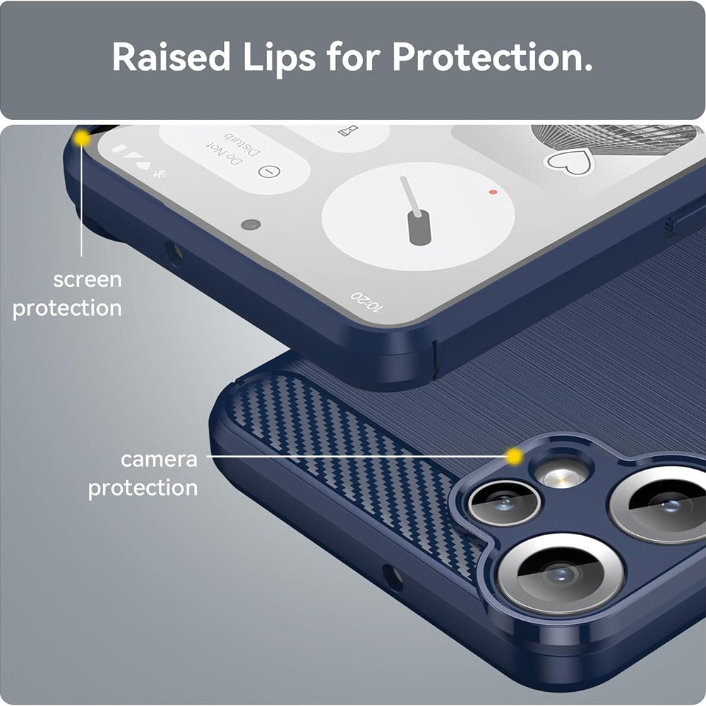Калъф за Nothing CMF Phone 2 Pro, Techsuit, Карбон, Син