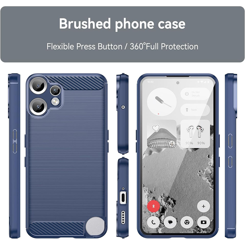 Калъф за Nothing CMF Phone 2 Pro, Techsuit, Карбон, Син