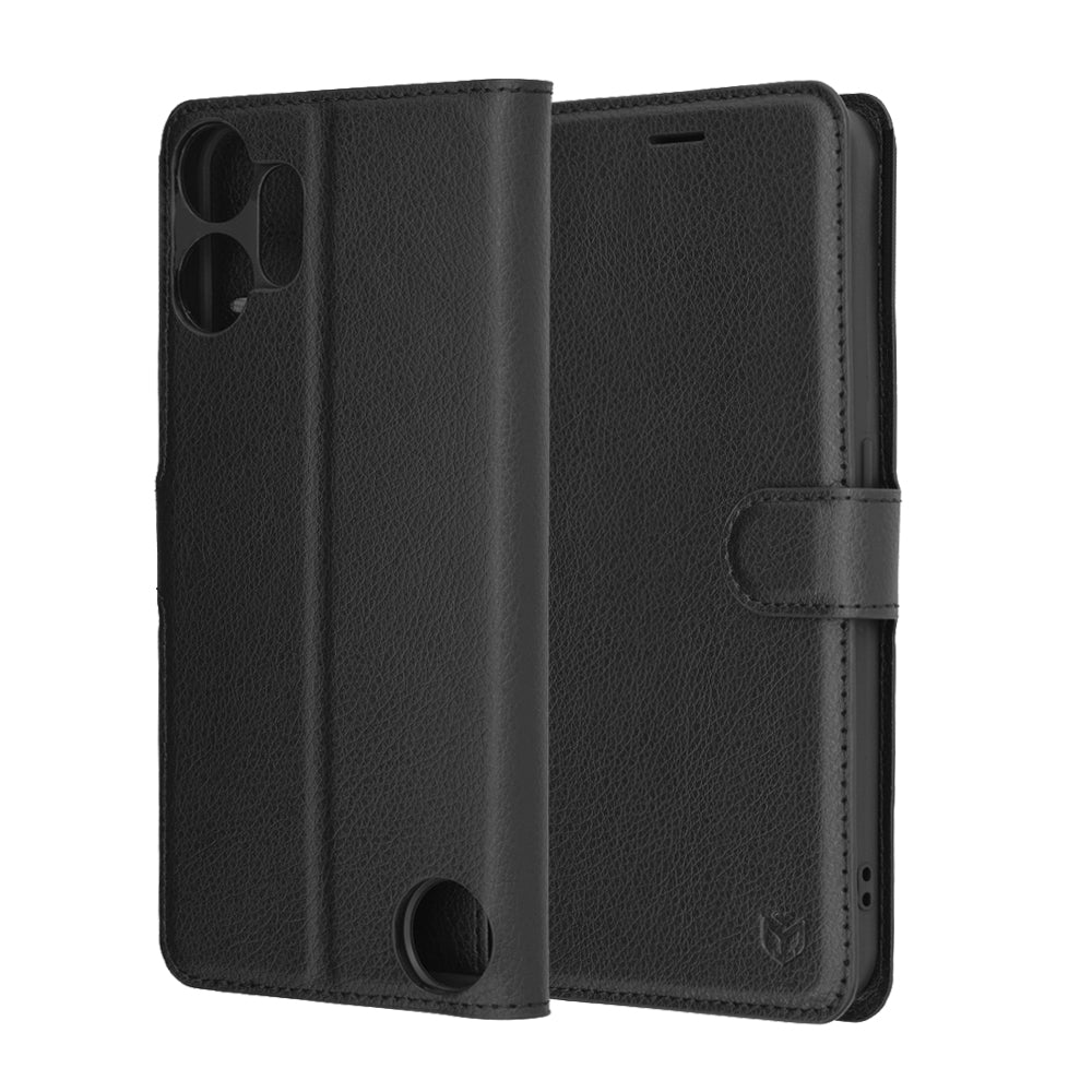 Калъф за Nothing CMF Phone 2 Pro, Techsuit, Leather Folio, Черен