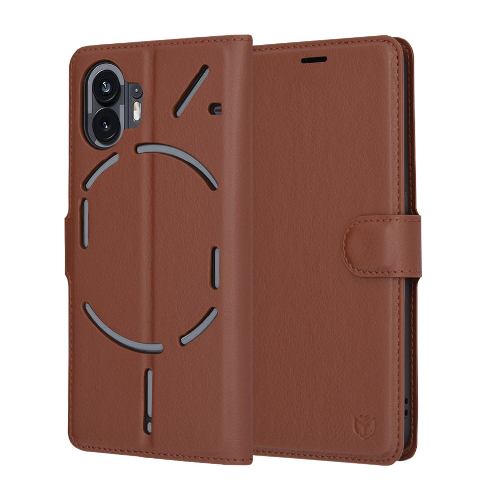 Калъф за Nothing Phone (2), Techsuit, Leather Folio, Кафяв