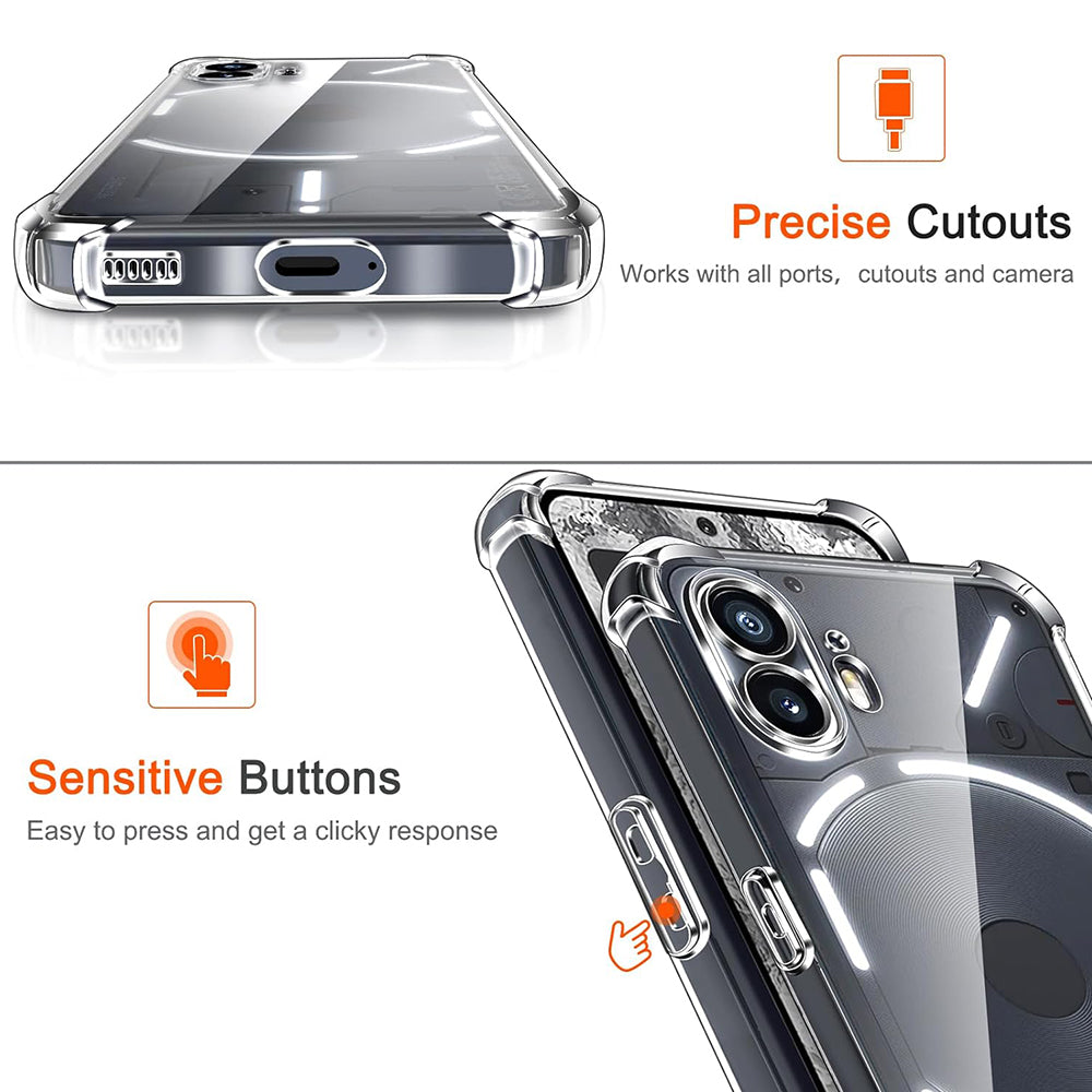 Калъф за Nothing Phone (2), Techsuit, Shockproof Clear, Прозрачен