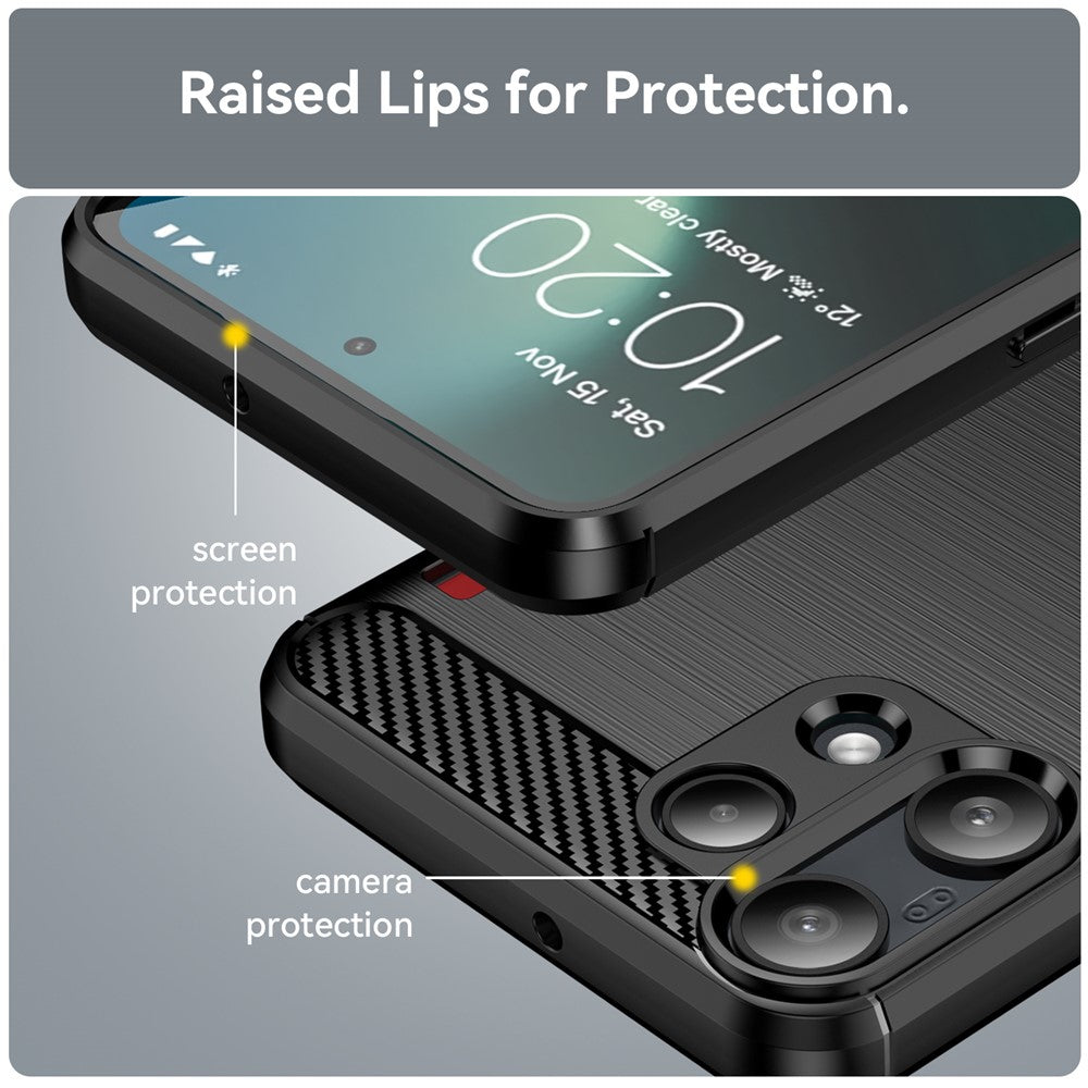 Калъф за Nothing Phone (3a) Lite, Techsuit, Carbon, Черен