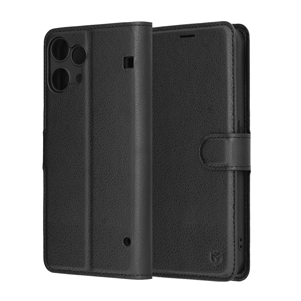 Калъф за Nothing Phone (3a) Lite, Techsuit, Leather Folio, Черен