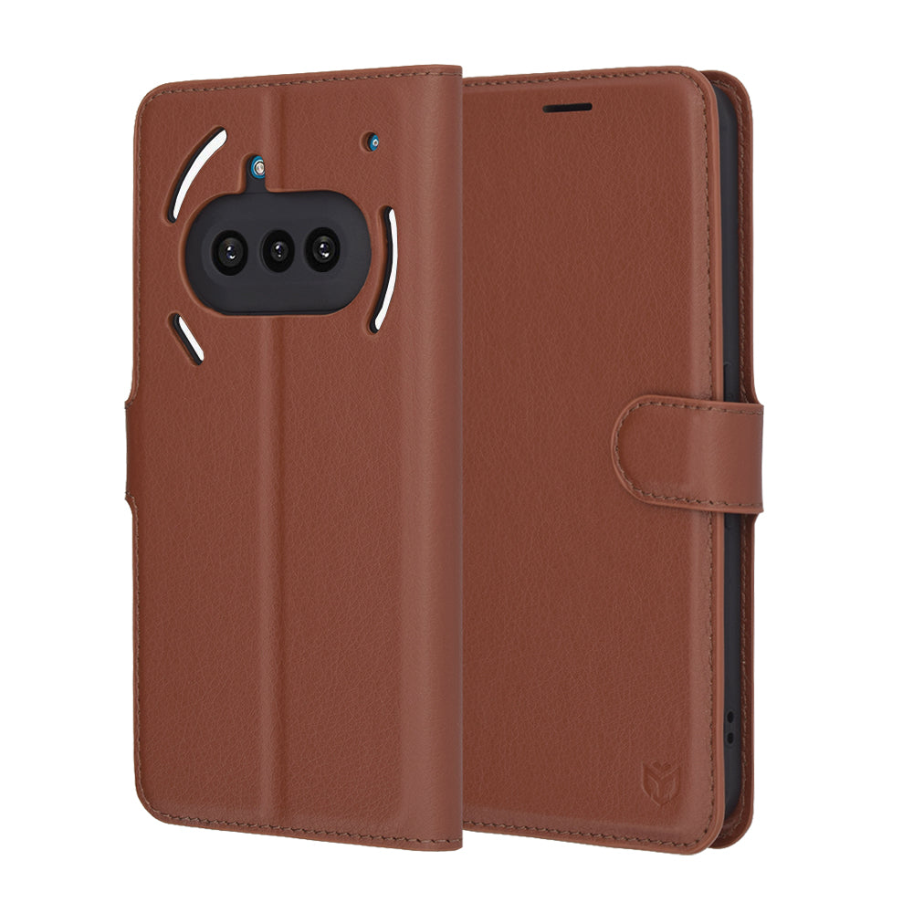 Калъф за Nothing Phone (3a), Techsuit, Leather Folio, Кафяв