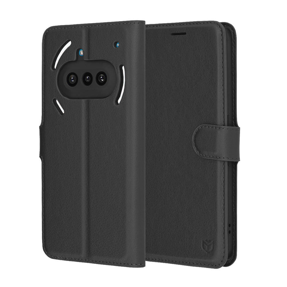 Калъф за Nothing Phone (3a), Techsuit, Leather Folio, Черен