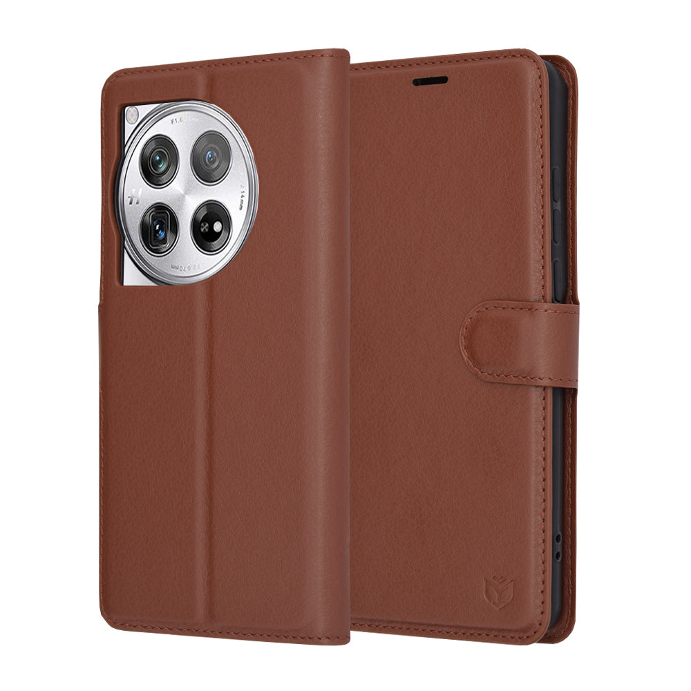Калъф за OnePlus 12, Techsuit, Leather Folio, Кафяв