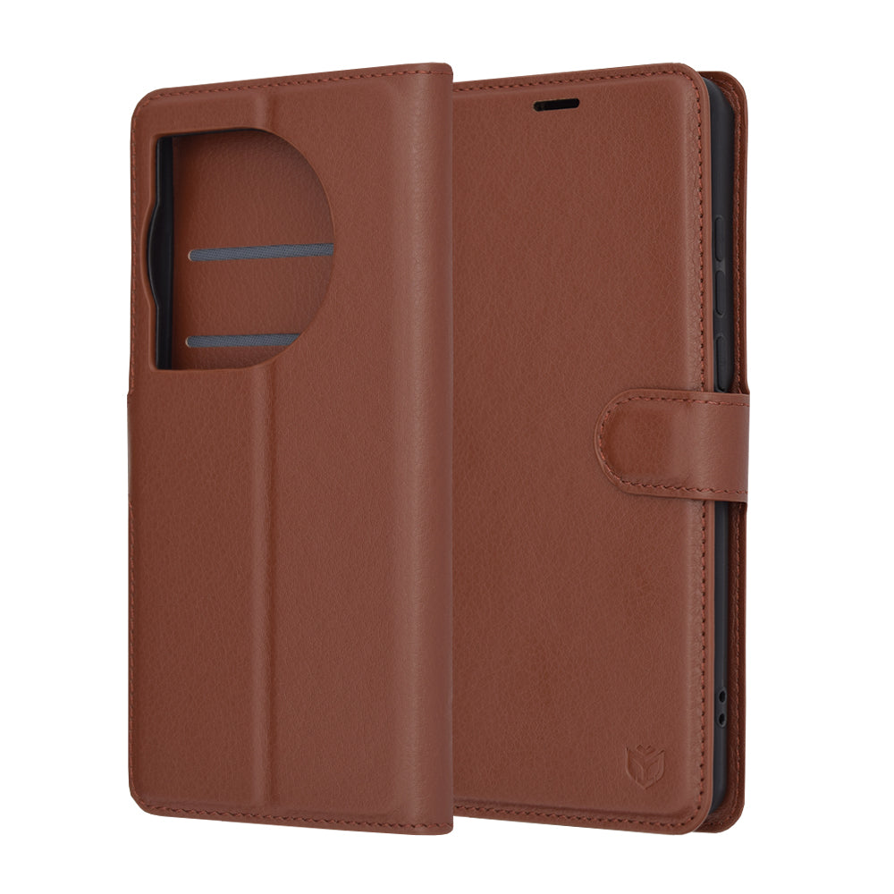 Калъф за OnePlus 12, Techsuit, Leather Folio, Кафяв