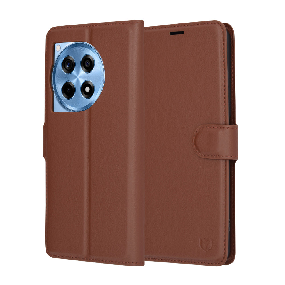 Калъф за OnePlus 12R, Techsuit, Leather Folio, Кафяв