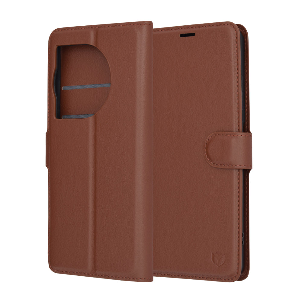Калъф за OnePlus 12R, Techsuit, Leather Folio, Кафяв