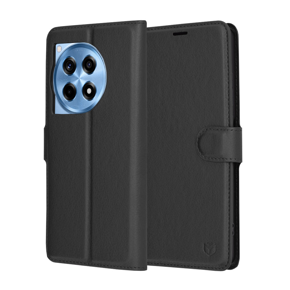 Калъф за OnePlus 12R, Techsuit, Leather Folio, Черен