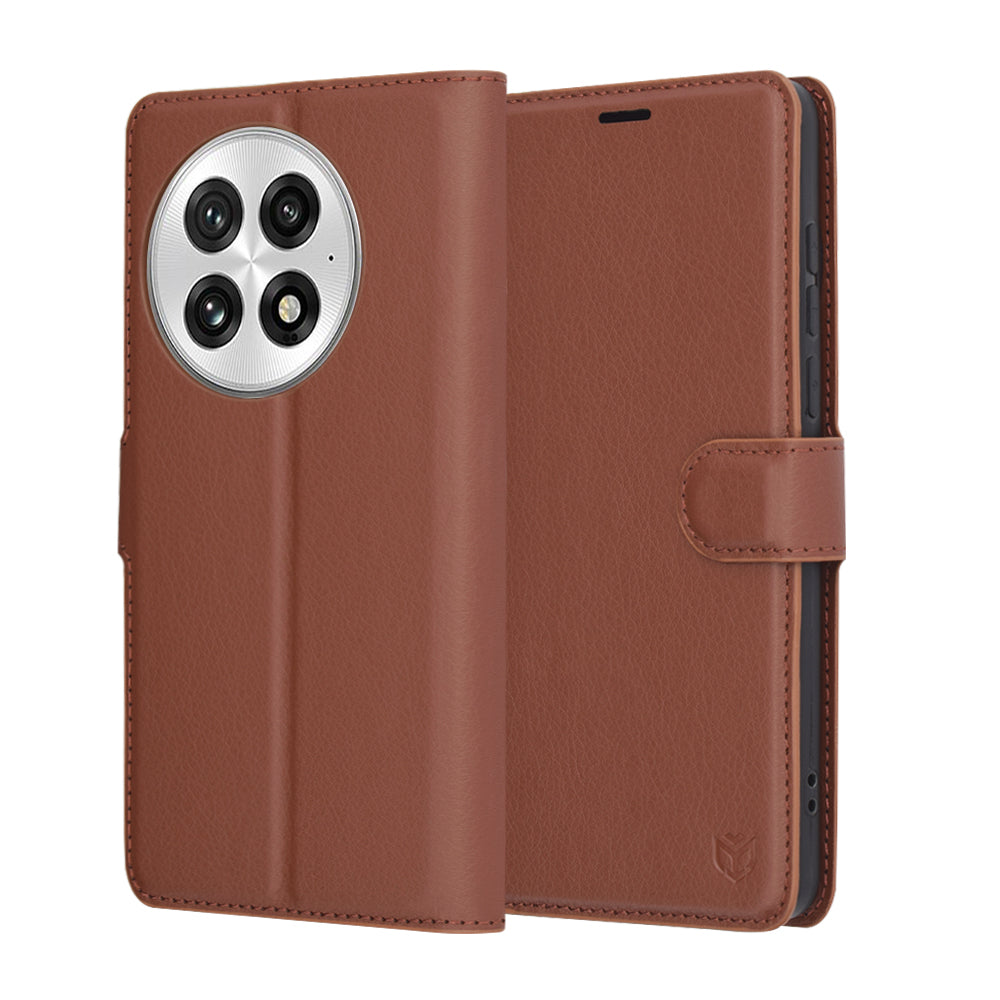 Калъф за OnePlus 13, Techsuit, Leather Folio, Кафяв
