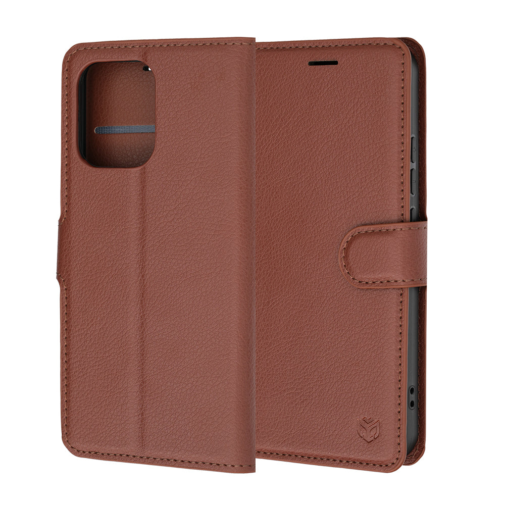 Калъф за Oppo A6 Pro 5G / A6 Pro 4G, Techsuit, Leather Folio, Кафяв