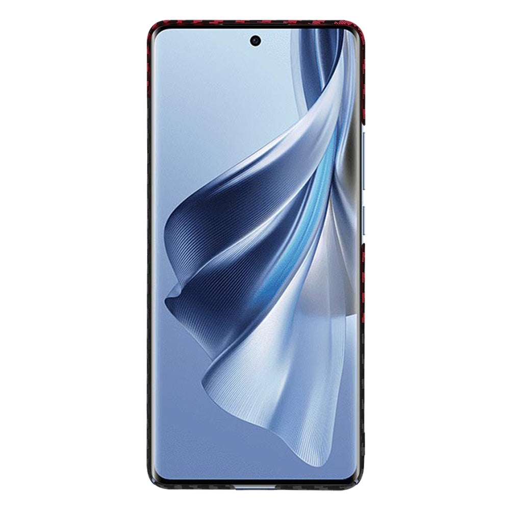 Калъф за Oppo Reno10 / Reno10 Pro, Techsuit, Carbonite FiberShell, Черно Червен