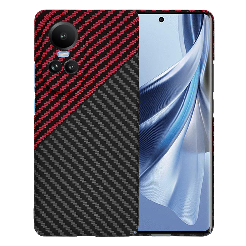 Калъф за Oppo Reno10 / Reno10 Pro, Techsuit, Carbonite FiberShell, Черно Червен