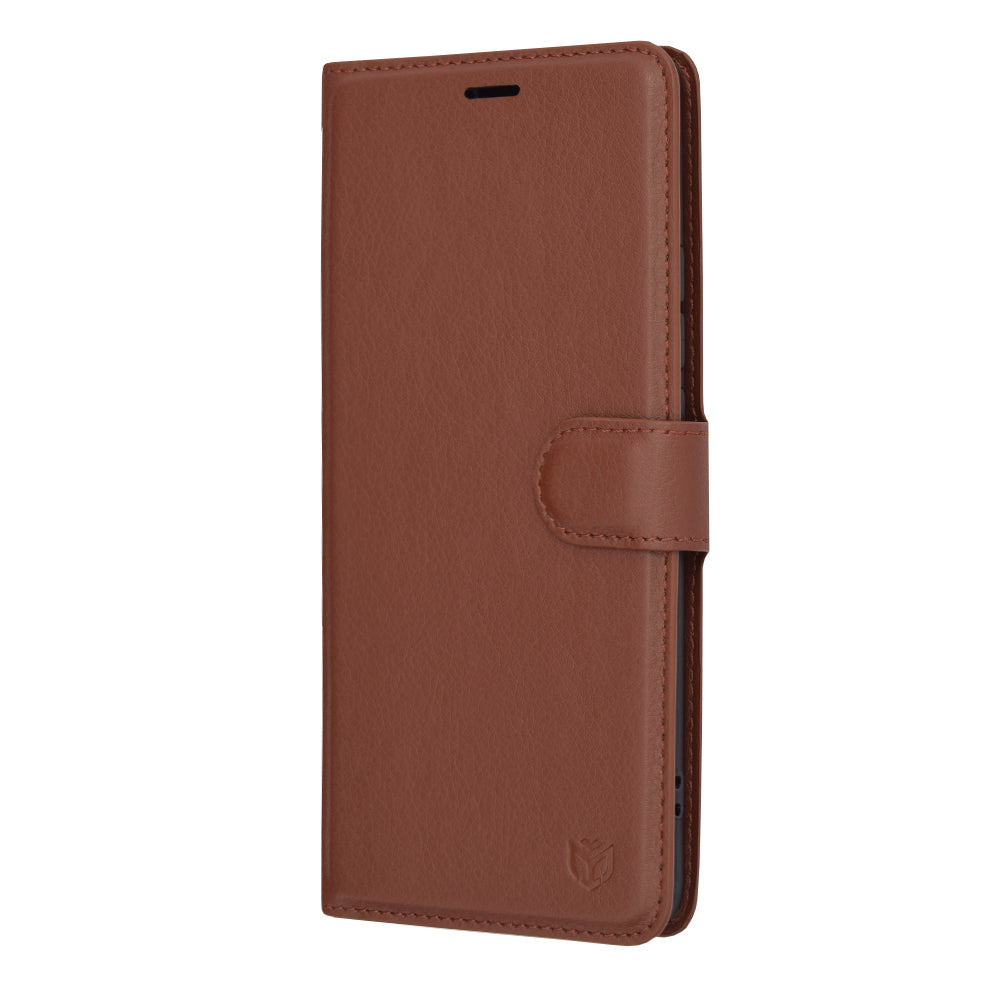 Калъф за Oppo Reno10 / Reno10 Pro, Techsuit, кожен портфейл, кафяв