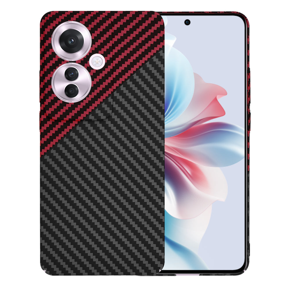 Калъф за Oppo Reno11 F, Techsuit, Carbonite FiberShell, Черно Червено