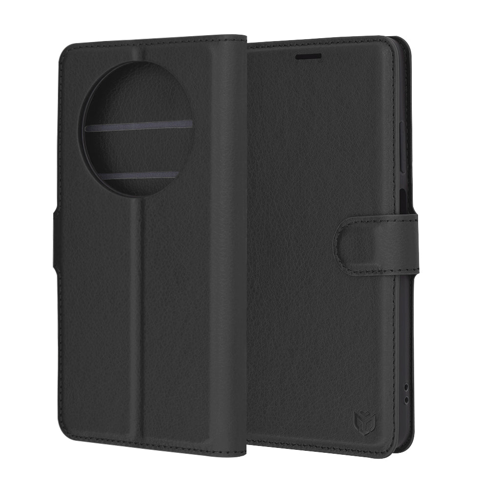 Калъф за Oppo Reno12 FS 5G / Reno12 FS 4G / Reno12 F 4G / Reno12 F, Techsuit, кожен фолио, черен