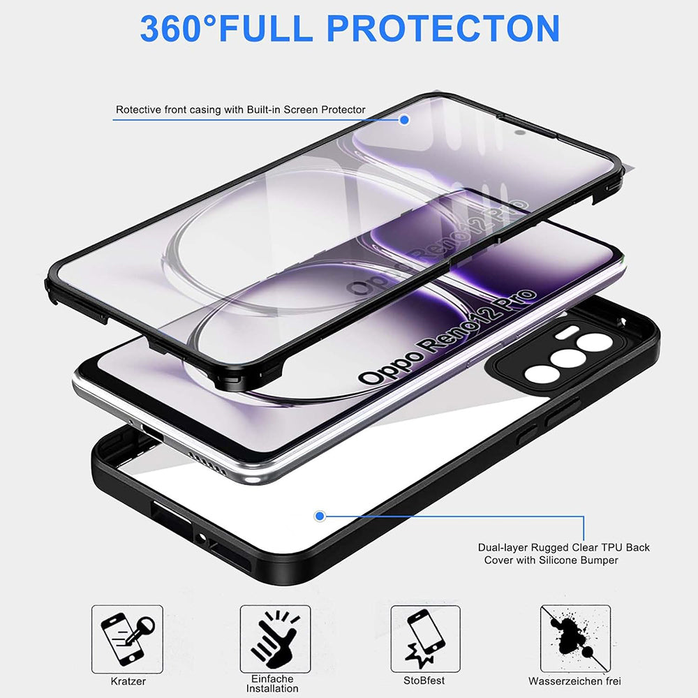 Калъф за Oppo Reno12 Pro, Techsuit, ColorVerse 360, Черен