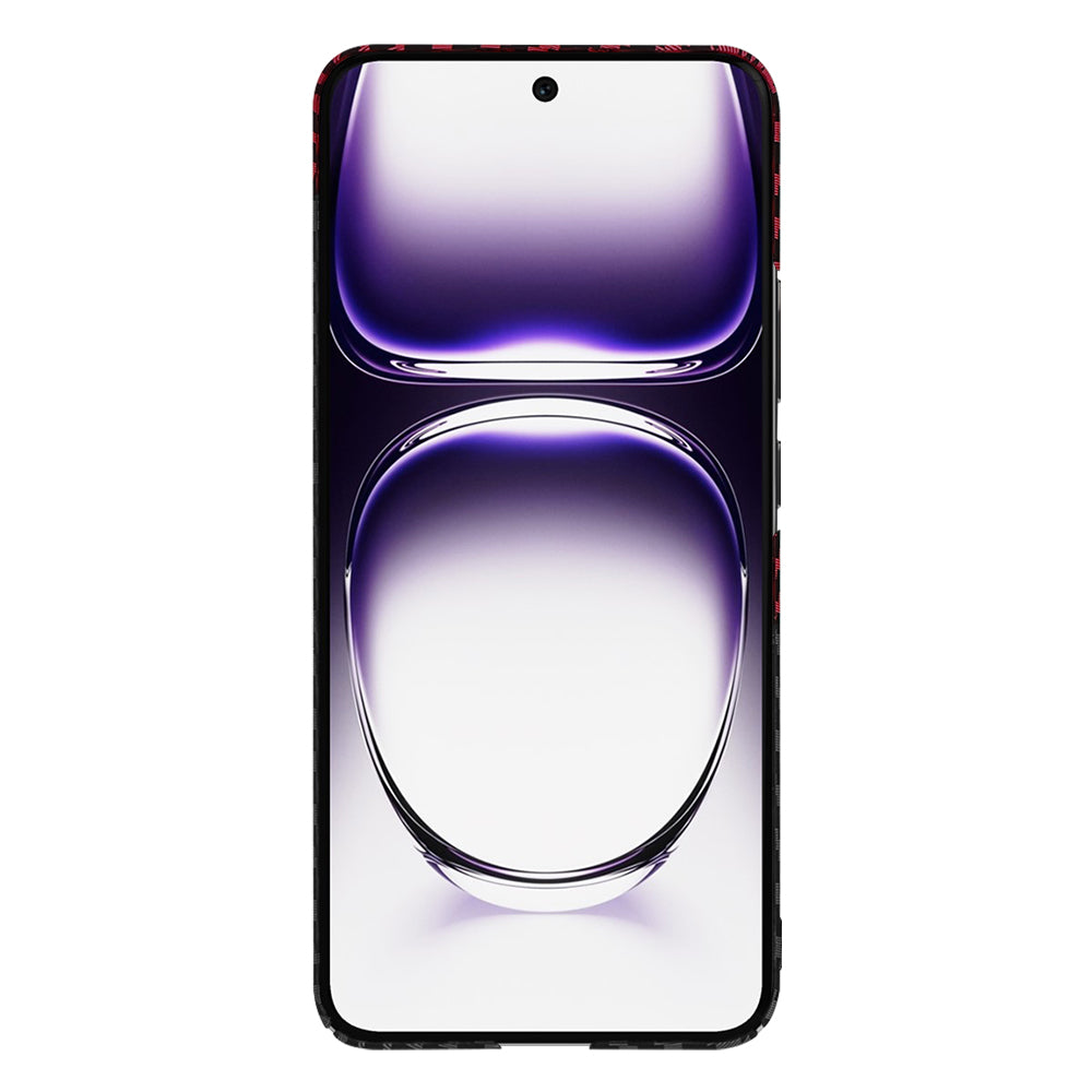 Калъф за Oppo Reno12, Techsuit, Carbonite FiberShell, Черно Червено