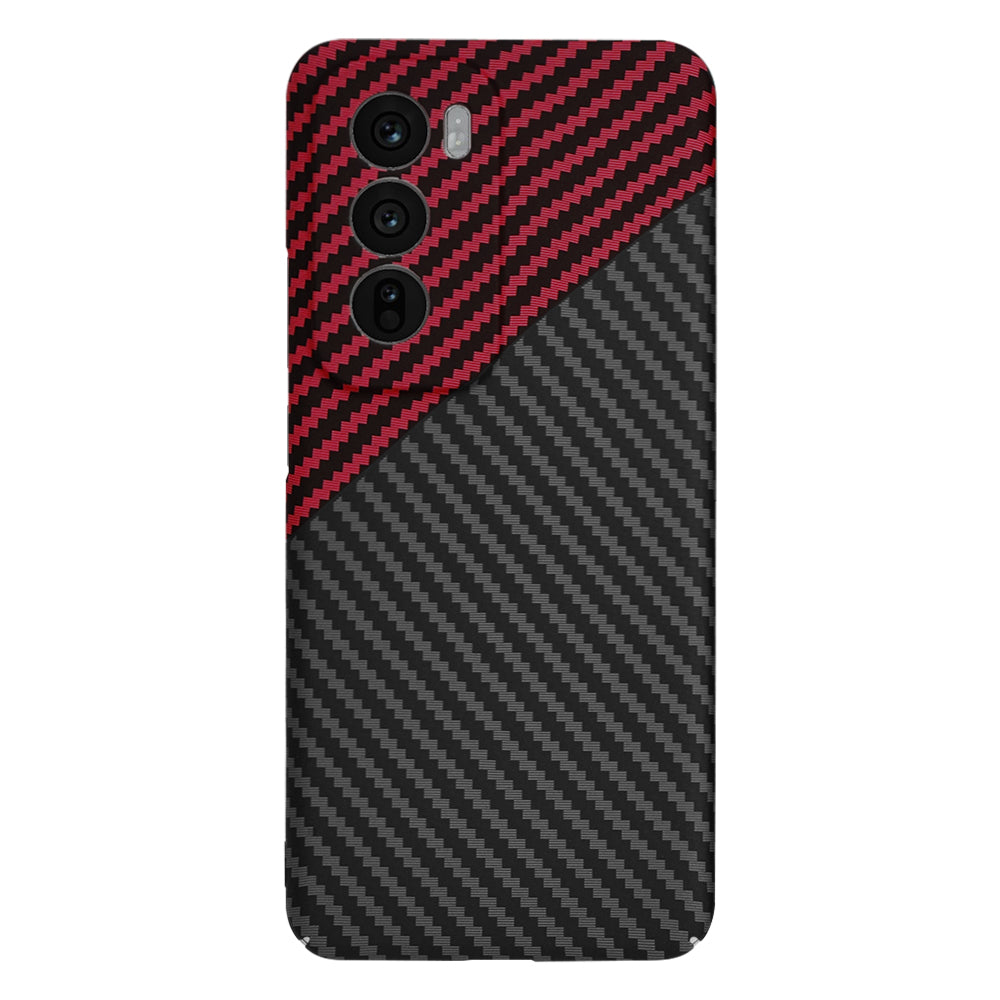 Калъф за Oppo Reno12, Techsuit, Carbonite FiberShell, Черно Червено