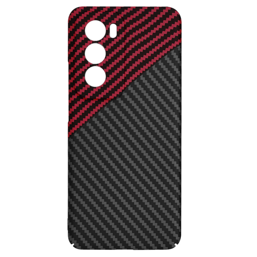 Калъф за Oppo Reno12, Techsuit, Carbonite FiberShell, Черно Червено