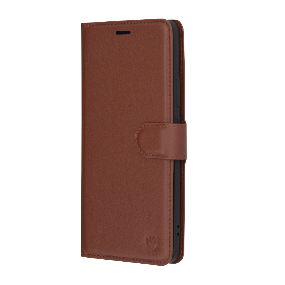 Калъф за Oppo Reno12, Techsuit, Leather Folio, Кафяв