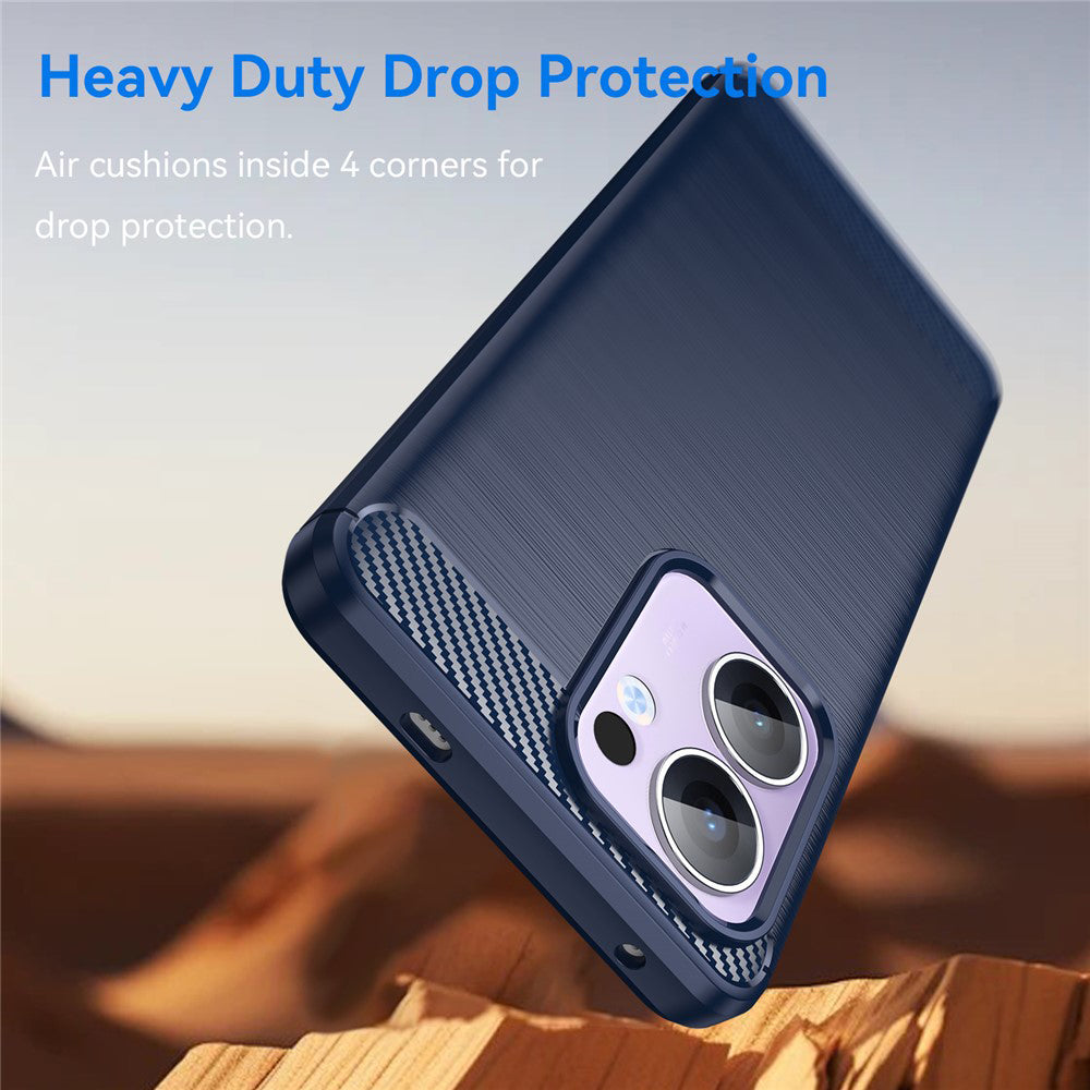 Калъф за Oppo Reno13 FS 5G / Reno13 F 4G / Reno13 F, Techsuit, Карбон, Син