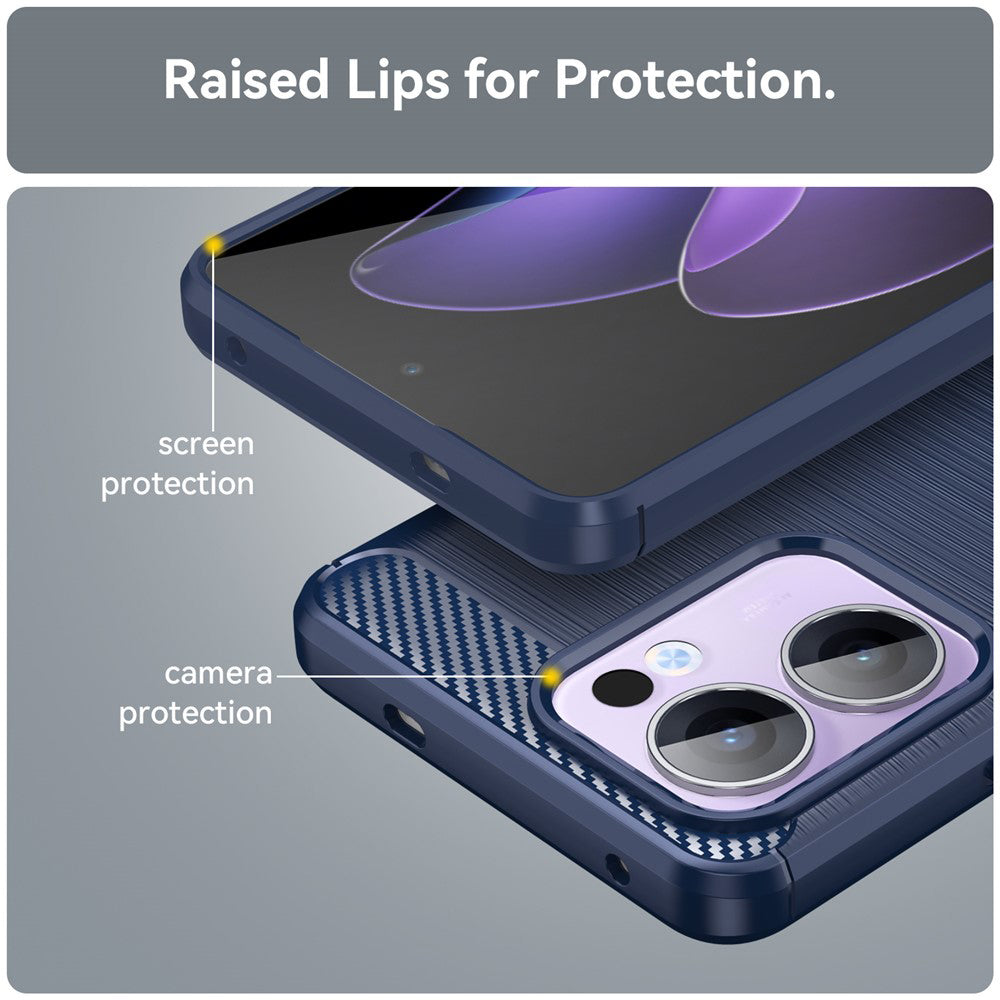Калъф за Oppo Reno13 FS 5G / Reno13 F 4G / Reno13 F, Techsuit, Карбон, Син