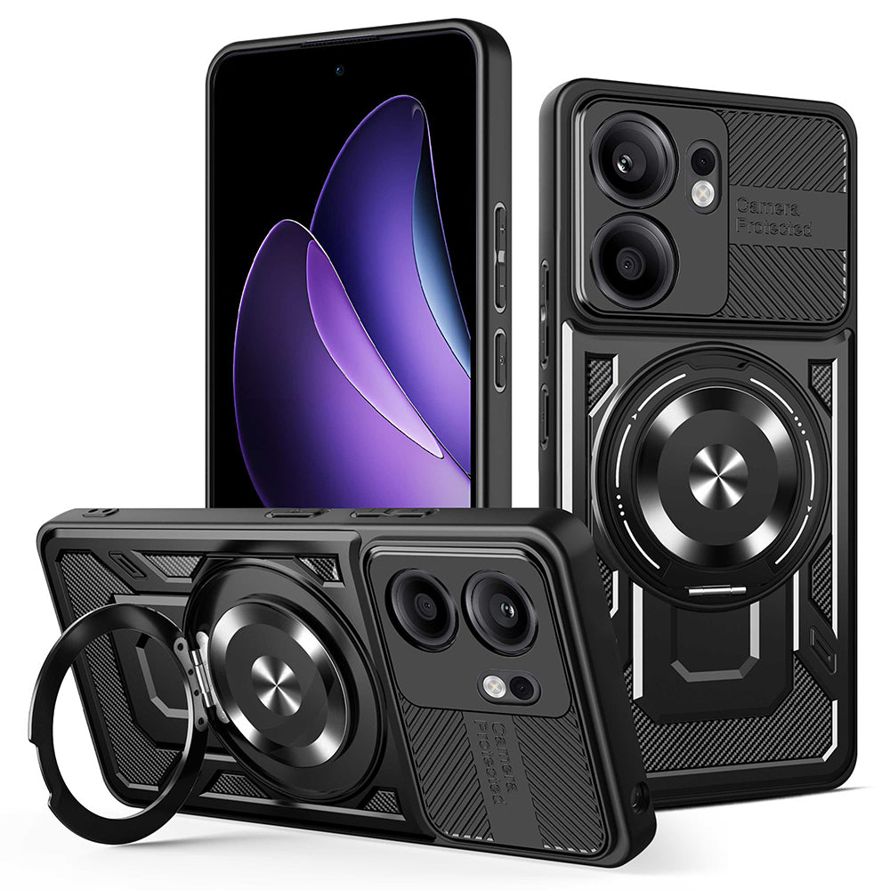 Калъф за Oppo Reno13 FS 5G / Reno13 F 4G / Reno13 F, Techsuit, RuggedCam, Черен