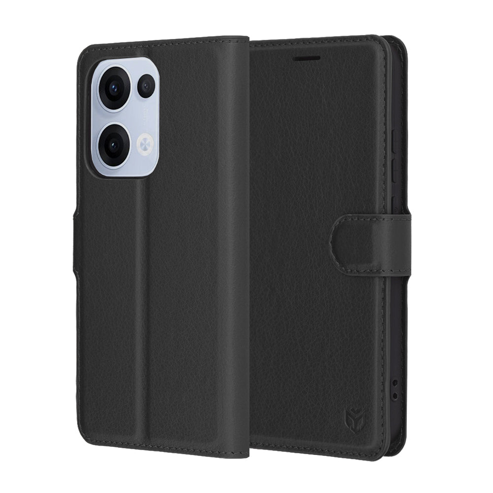 Калъф за Oppo Reno13, Techsuit, Leather Folio, Черен