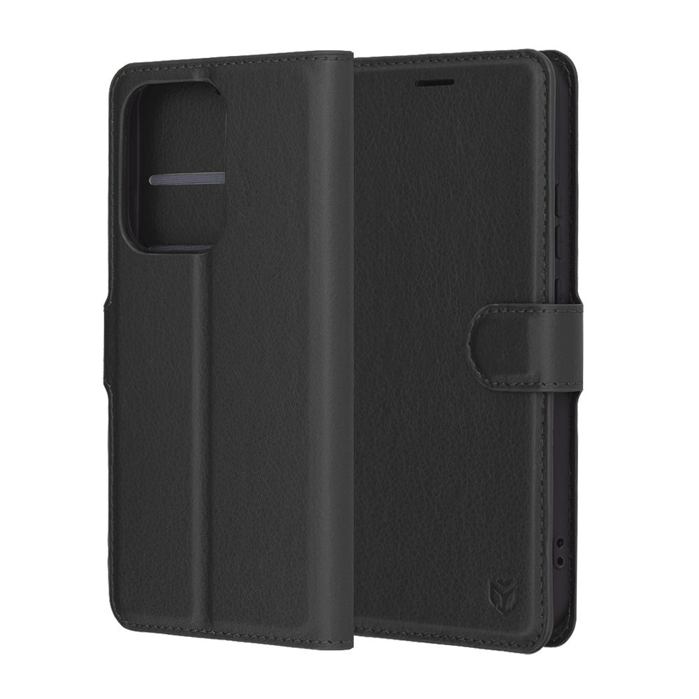 Калъф за Oppo Reno13, Techsuit, Leather Folio, Черен