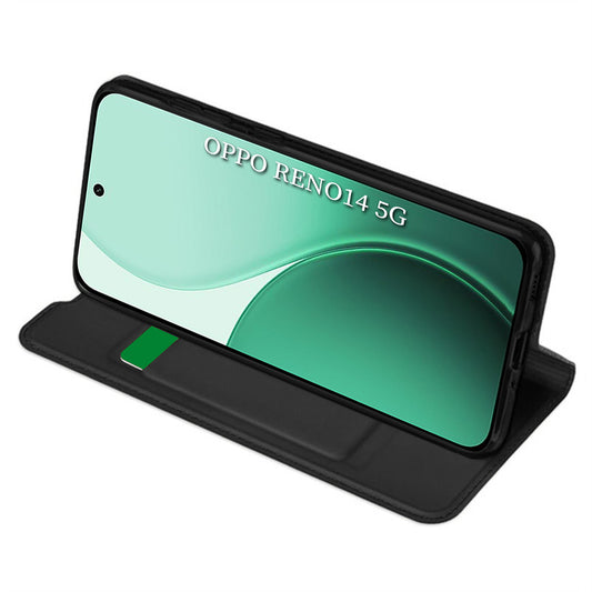 Калъф за Oppo Reno14, Techsuit, Magskin Book, Черен