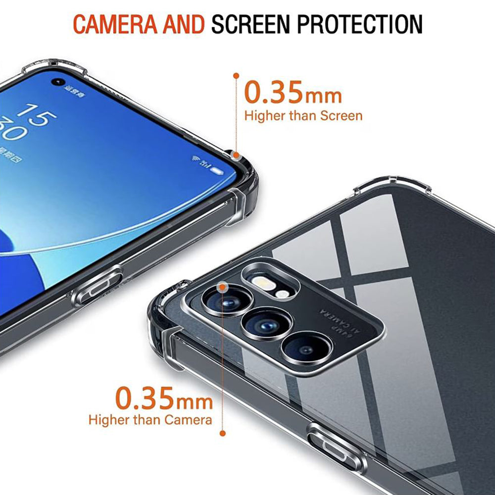 Калъф за Oppo Reno6 5G, Techsuit, противоударен прозрачен, прозрачен