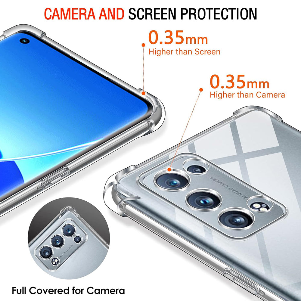 Калъф за Oppo Reno6 Pro 5G (Snapdragon), Techsuit, противоударен прозрачен, прозрачен