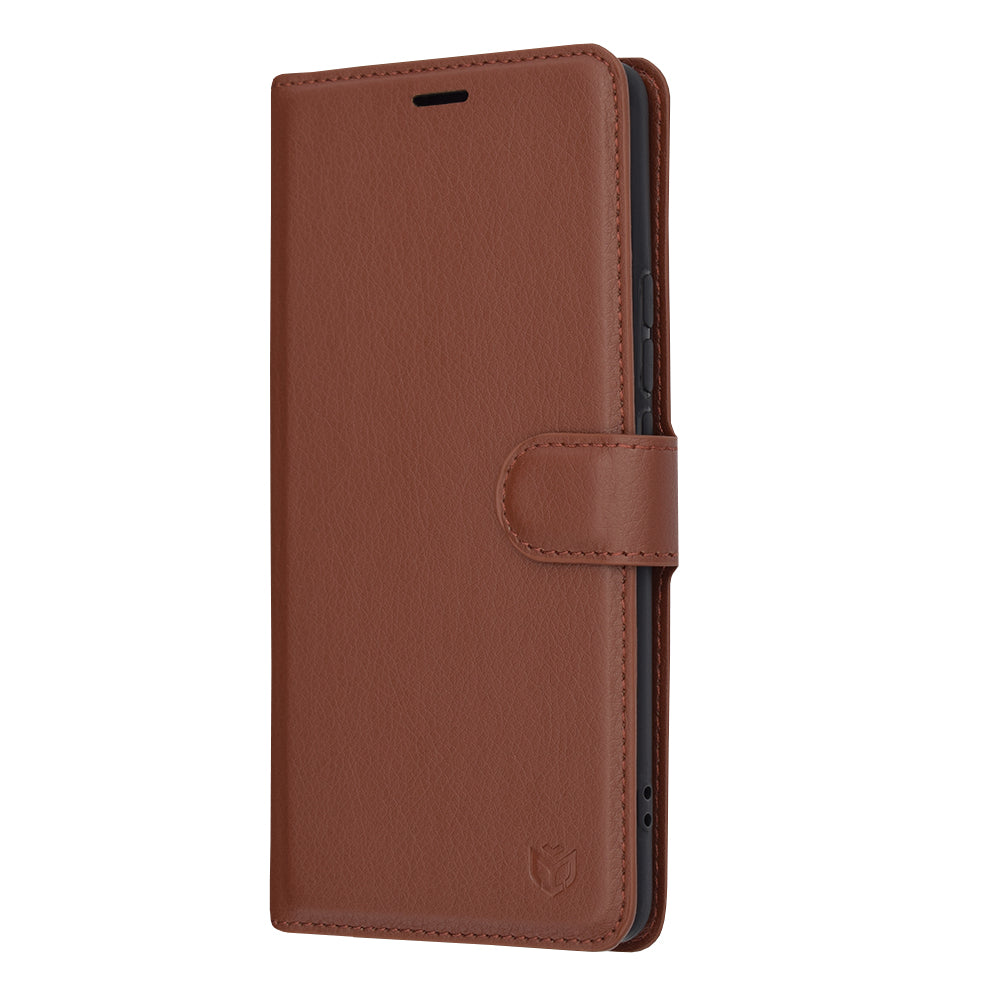 Калъф за Realme 12 Pro / 12 Pro+, Techsuit, Leather Folio, Кафяв