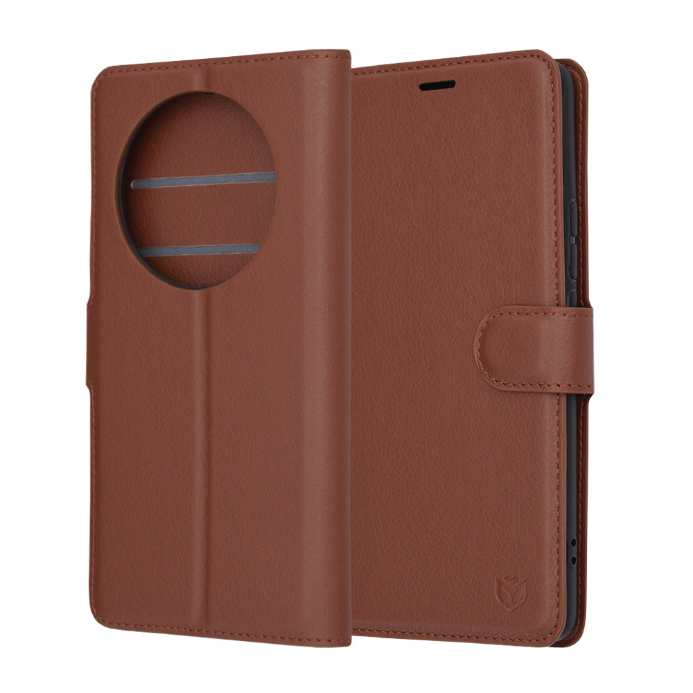 Калъф за Realme 12 Pro / 12 Pro+, Techsuit, Leather Folio, Кафяв