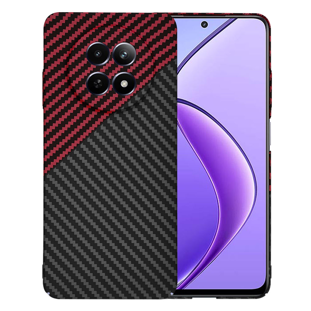 Калъф за Realme 12x / 12, Techsuit, Carbonite FiberShell, Черно Червен