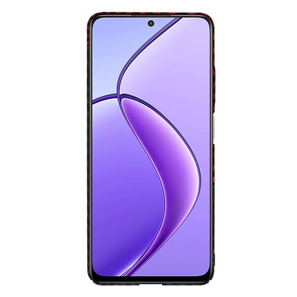 Калъф за Realme 12x / 12, Techsuit, Carbonite FiberShell, Черно Червен
